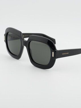 Salvatore Ferragamo SF2068SE 001 Sunglasses Black Butterfly Frame, Grey Lenses